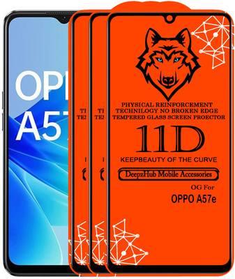 DeepzHub Edge To Edge Tempered Glass for OPPO A57e(Pack of 3)