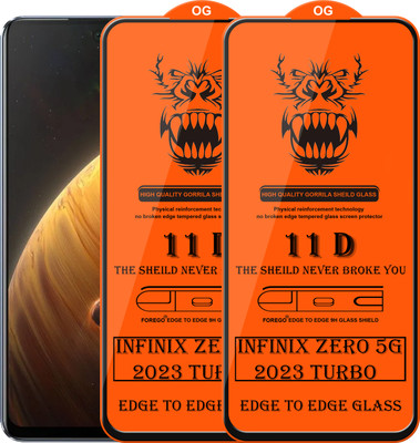 Forego Edge To Edge Tempered Glass for Infinix Zero 5G 2023 Turbo(Pack of 2)