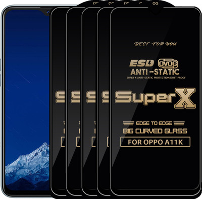 Roxel Edge To Edge Tempered Glass for OPPO A11K(Pack of 5)
