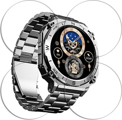 SOMTONE Edge To Edge Tempered Glass for boAt Enigma X500 1.43 inch SMARTWATCH SCREEN GUARD(Pack of 4)