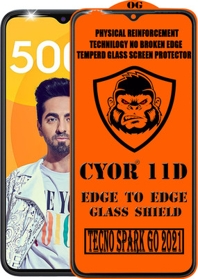 CYOR Edge To Edge Tempered Glass for TECNO SPARK GO 2021(Pack of 1)