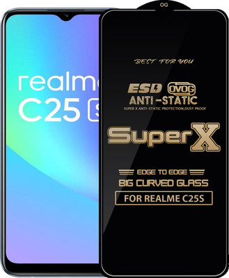 Qyist Edge To Edge Tempered Glass for REALME C25S(Pack of 1)