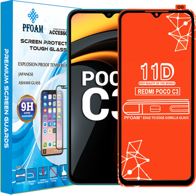 PFOAM Edge To Edge Tempered Glass for POCO C3(Pack of 1)