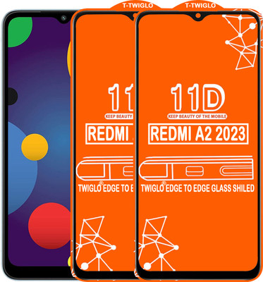 TWIGLO Edge To Edge Tempered Glass for REDMI A2 2023(Pack of 2)
