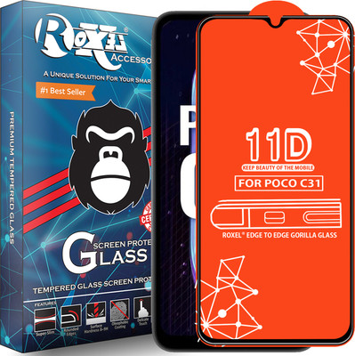 Roxel Edge To Edge Tempered Glass for Poco C31(Pack of 1)