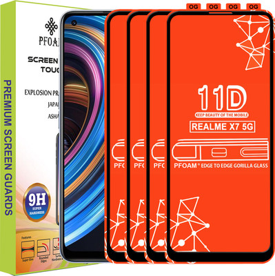 PFOAM Edge To Edge Tempered Glass for REALME X7 5G(Pack of 4)