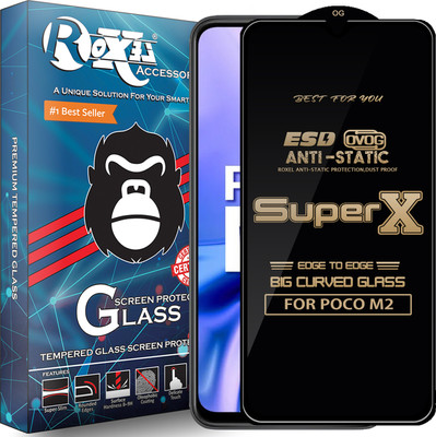 Roxel Edge To Edge Tempered Glass for POCO M2(Pack of 1)