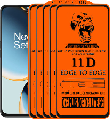 TWIGLO Edge To Edge Tempered Glass for ONEPLUS NORD CE 3 LITE 5G(Pack of 5)
