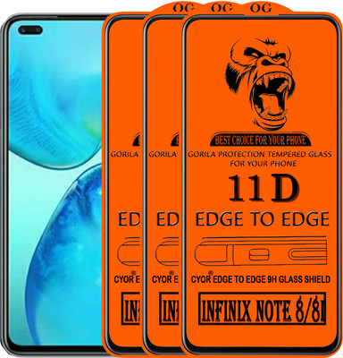 CYOR Edge To Edge Tempered Glass for INFINIX NOTE 8I(Pack of 3)
