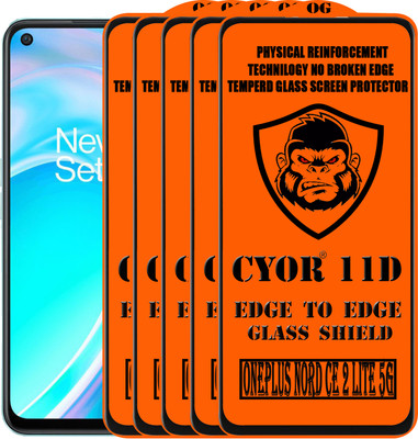 CYOR Edge To Edge Tempered Glass for ONEPLUS NORD CE 2 LTE 5G(Pack of 5)