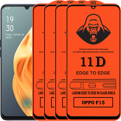 Laxdom Edge To Edge Tempered Glass for OPPO F15(Pack of 4)