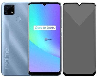 TELESHIELD Edge To Edge Tempered Glass for Realme C25, DelhiGear Glass, Privacy Screen Protector, Privacy Tempered Glass, Screen Guard, Mobile Glass(Pack of 1)
