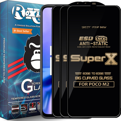 Roxel Edge To Edge Tempered Glass for POCO M2(Pack of 3)