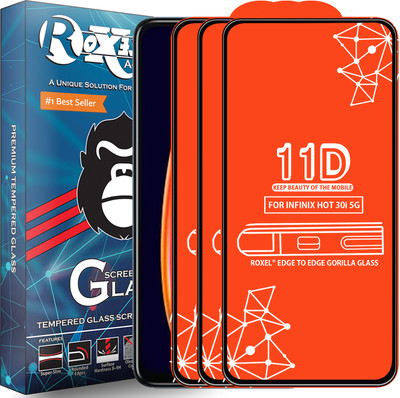 Roxel Edge To Edge Tempered Glass for Infinix Hot 30I 5G(Pack of 3)