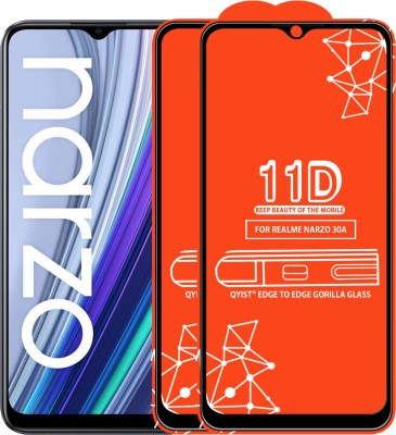 Qyist Edge To Edge Tempered Glass for Realme Narzo 30A(Pack of 2)