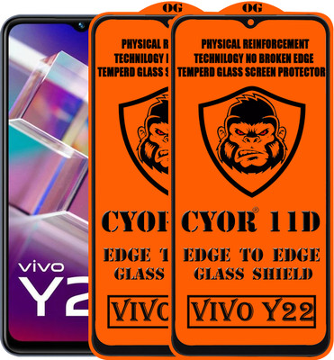 CYOR Edge To Edge Tempered Glass for VIVO Y22(Pack of 2)