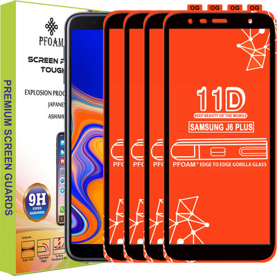 PFOAM Edge To Edge Tempered Glass for SAMSUNG GALAXY J6 PLUS(Pack of 4)