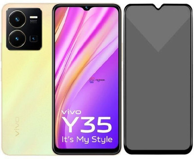 Obstinate Edge To Edge Tempered Glass for Vivo Y35, DelhiGear Glass, Privacy Screen Protector, Privacy Tempered Glass, Screen Guard, Mobile Glass(Pack of 1)