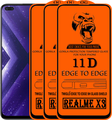 TWIGLO Edge To Edge Tempered Glass for REALME X3(Pack of 3)