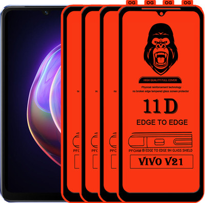 Rofix star Edge To Edge Tempered Glass for VIVO V21(Pack of 4)