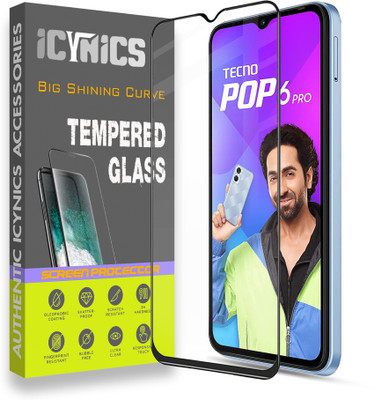 ICYNICS Edge To Edge Tempered Glass for Tecno 6 Pro, Anti-Fingerprint, Waterproof, Oil-resistant, Bubble-Free, Anti-Static with Full Screen Coverage & Easy Installation(Pack of 1)