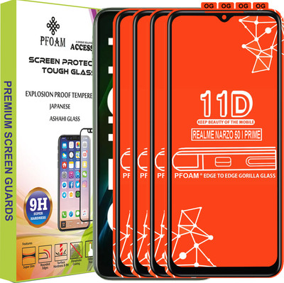 PFOAM Edge To Edge Tempered Glass for REALME NARZO 50I PRIME(Pack of 4)