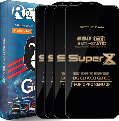 Roxel Edge To Edge Tempered Glass for Oppo Reno2 F(Pack of 4)