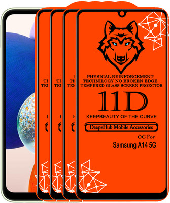 DeepzHub Edge To Edge Tempered Glass for Samsung A14 5G(Pack of 4)
