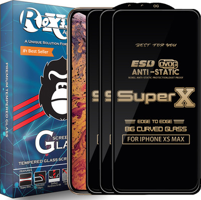 Roxel Edge To Edge Tempered Glass for Apple iPhone XS Max(Pack of 3)