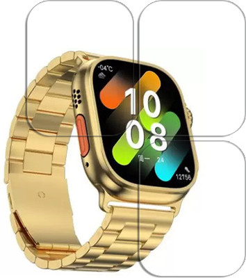 SOMTONE Edge To Edge Tempered Glass for S9 Ultra Gold Watch 24k Golden Design 2.19 inch SMARTWATCH SCREEN GUARD(Pack of 3)