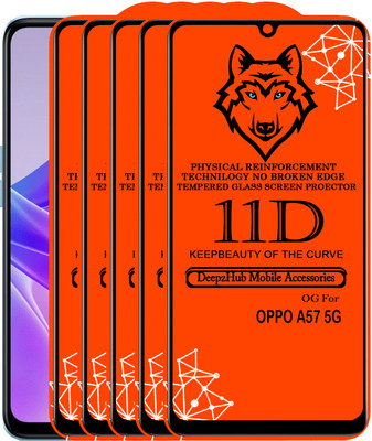 DeepzHub Edge To Edge Tempered Glass for OPPO A57 5G(Pack of 5)