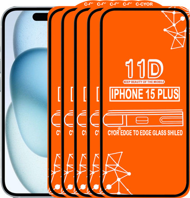 CYOR Edge To Edge Tempered Glass for IPHONE 15 PLUS(Pack of 5)
