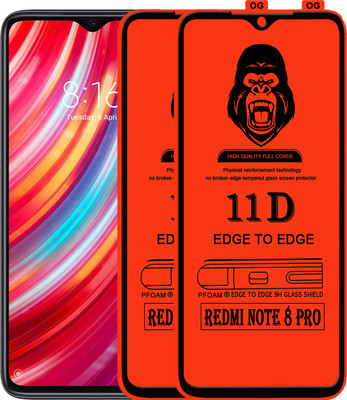 Laxdom Edge To Edge Tempered Glass for REDMI NOTE 8 PRO(Pack of 2)