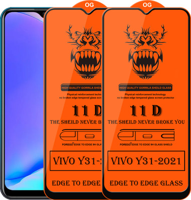 Forego Edge To Edge Tempered Glass for Vivo V31 2021(Pack of 2)