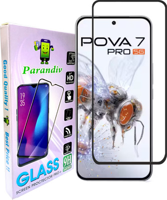 PARANDIV Edge To Edge Tempered Glass for Branded High Quality Tecno Pova 7 Pro 5G(Pack of 1)