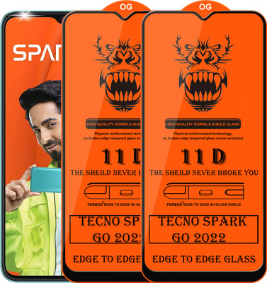 Forego Edge To Edge Tempered Glass for Tecno Spark Go 2022(Pack of 2)