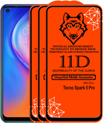 DeepzHub Edge To Edge Tempered Glass for Tecno Spark 5 Pro(Pack of 3)
