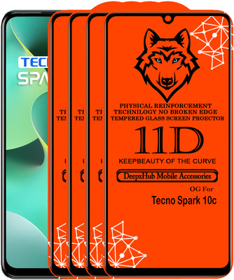 CRodible Edge To Edge Tempered Glass for Tecno Spark 10C(Pack of 4)