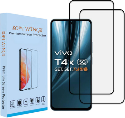 SOFT WINGS Edge To Edge Tempered Glass for Vivo T4X 5G,Vivo T4X Screen Guard Protector with Easy Installation Kit(Pack of 2)