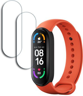 SOMTONE Edge To Edge Tempered Glass for Mi Smart Band 6 NFC 1.56 inch SMARTWATCH SCREEN GUARD(Pack of 2)