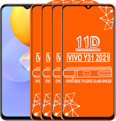 CYOR Edge To Edge Tempered Glass for VIVO Y31 2021(Pack of 4)