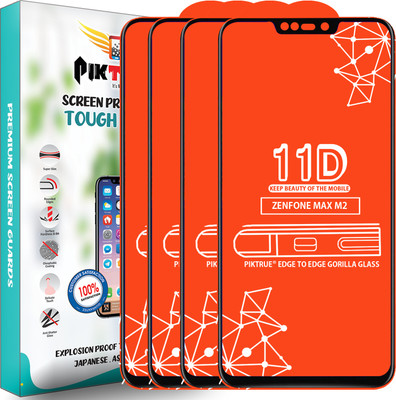 PikTrue Edge To Edge Tempered Glass for Asus Zenfone Max M2(Pack of 4)