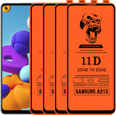PFOAM Edge To Edge Tempered Glass for SAMSUNG GALAXY A21S(Pack of 4)