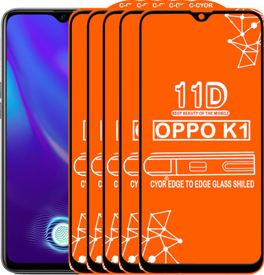 CYOR Edge To Edge Tempered Glass for OPPO K1(Pack of 5)