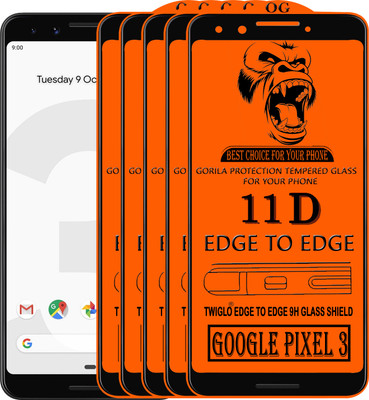 TWIGLO Edge To Edge Tempered Glass for GOOGLE PIXEL 3(Pack of 5)