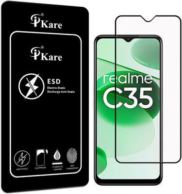 iKare Edge To Edge Tempered Glass for Realme C33(Pack of 1)