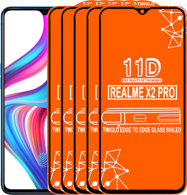 TWIGLO Edge To Edge Tempered Glass for Realme X2 Pro(Pack of 5)