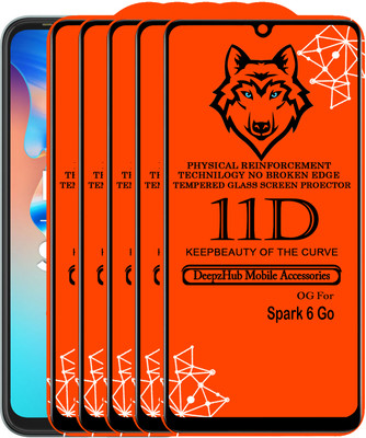 CRodible Edge To Edge Tempered Glass for Tecno Spark 6 Go(Pack of 5)