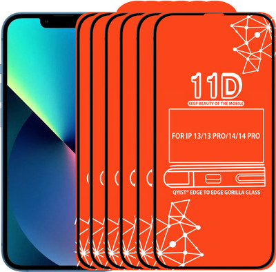 Qyist Edge To Edge Tempered Glass for FOR IPHONE 13, IPHONE 13 PRO, IPHONE 14, IPHONE 14 PRO(Pack of 6)