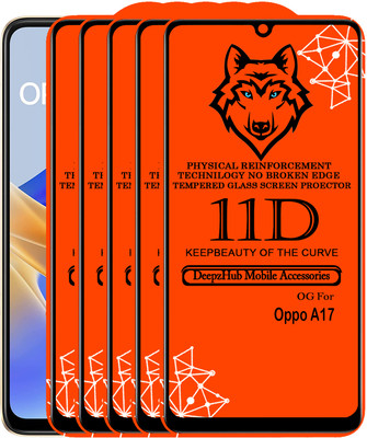 DeepzHub Edge To Edge Tempered Glass for OPPO A17(Pack of 5)